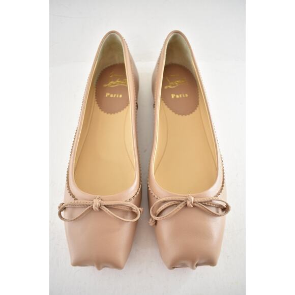 Christian Louboutin Mamadrague Flat Nude Blush Beige Nappa Ballet Ballerina 38.5 - Picture 8 of 16